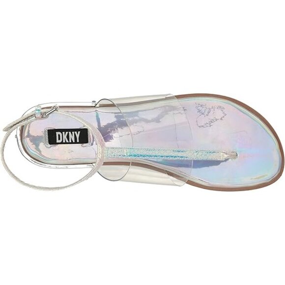 DKNY Women's Ava Flat Thong Sandal Iridescent Clear size 6.5 - Picture 4 of 8
